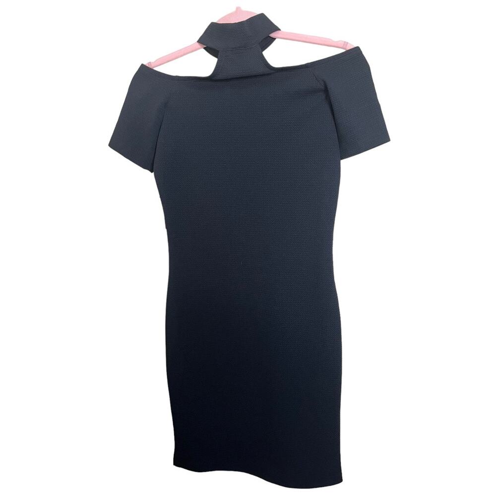 Design Lab Lord & Taylor black choker neck bodycon dress Medium NWT